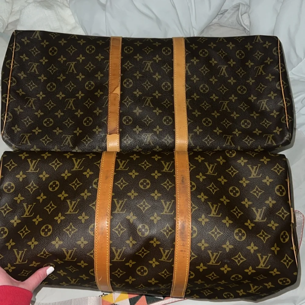 Authentic Keepall 55 Louis Vuitton Brown Monogram LV Vintage Large Travel Bag - Picture 12 of 17